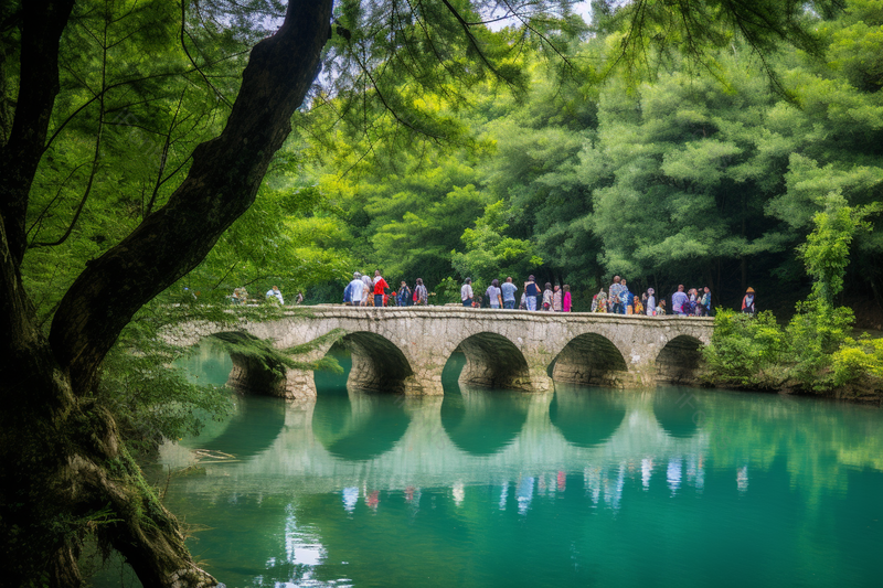 森林公园水乡美景碧水拱形桥,高清,摄影图,摄影图片,图片大全,摄影图免费下载